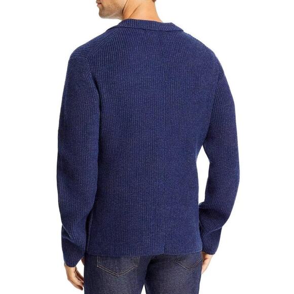 The Men's Store Wool Blend Knit Cardigan Sweater Navy Melange Medium NWT - Picture 6 of 6